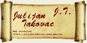 Julijan Takovac vizit kartica